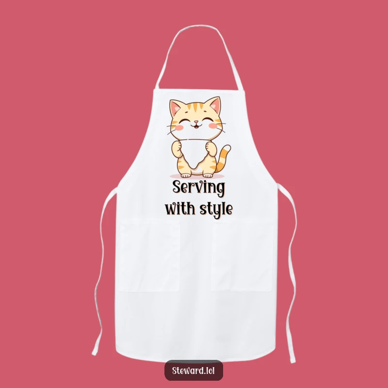 Funny Cat Waiter Apron: Serve Dishes with Feline Grace
