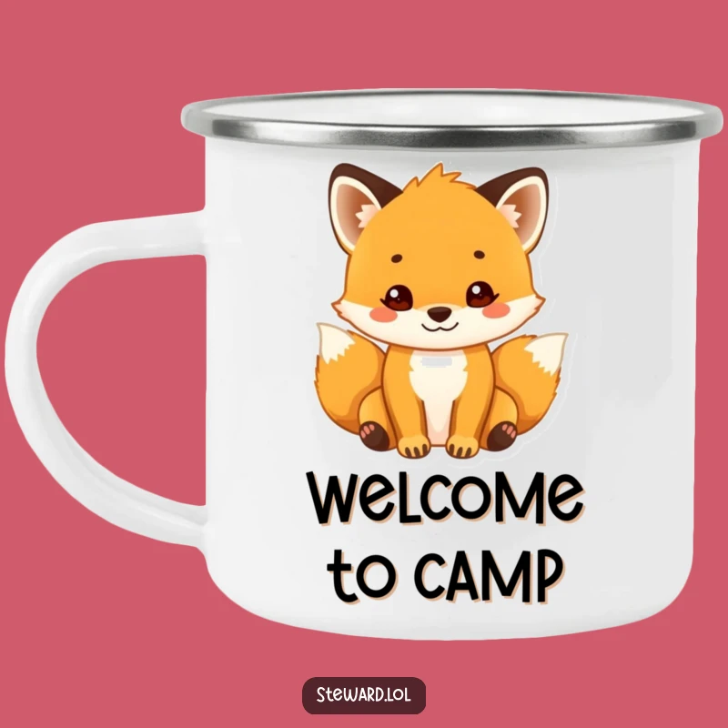 Funny Fox Camping Mug: Welcoming Cub Outdoors - Durable & Friendly Funny Gift!