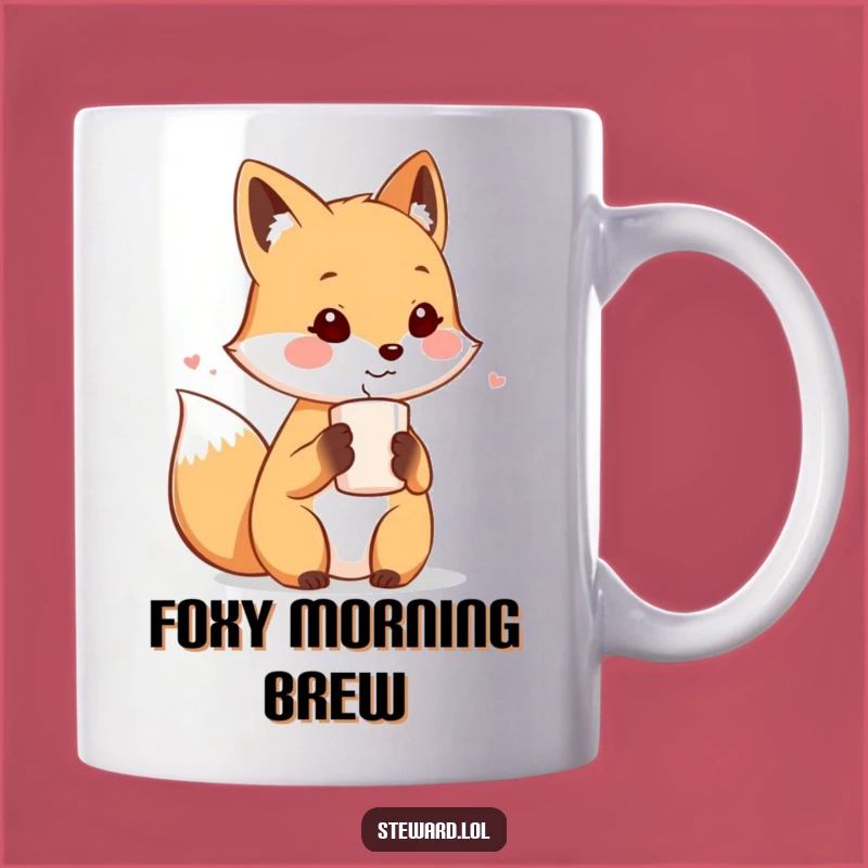Funny Fox Host Mug: Cute Fox Offering Drink, Warm and Funny Gift!