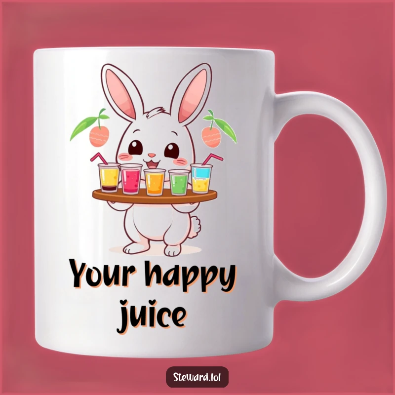 Funny Rabbit Bartender Mug: Cheerful Drinks Served by a Cute Bunny