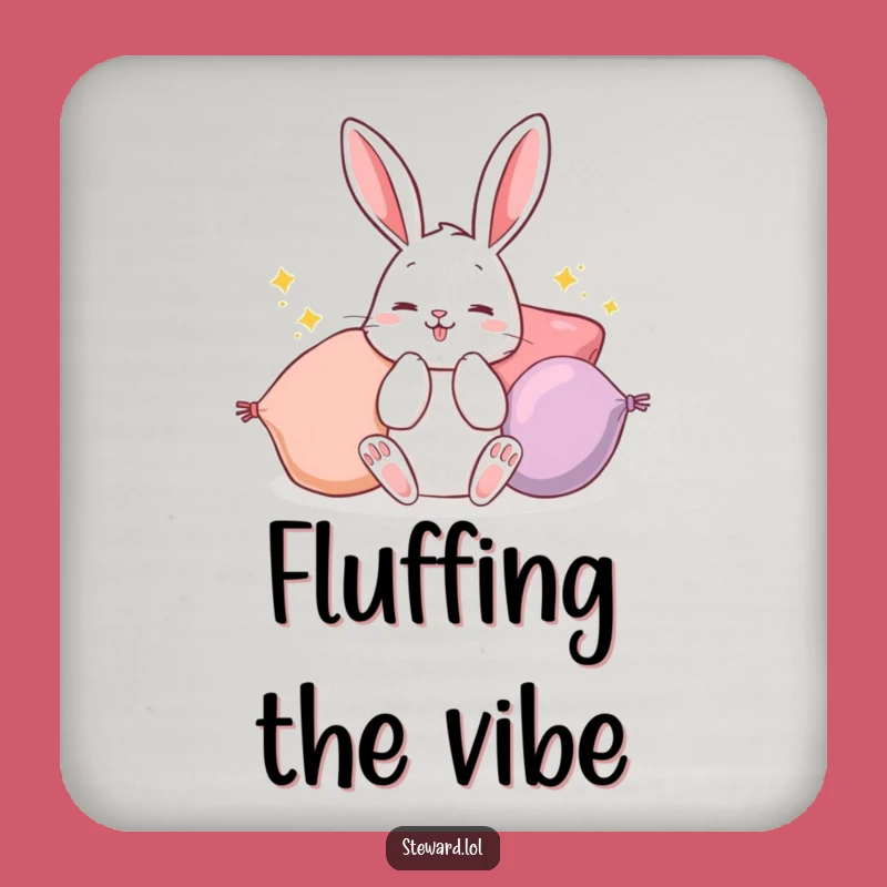 Funny Bunny Coasters (Set of 4): Fluffing Cushions Protection - Cute & Humorous Table Gift!