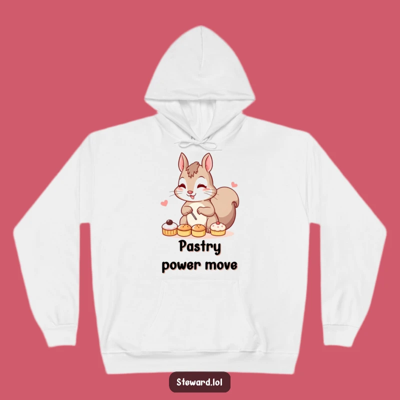 Funny Squirrel Baker Hoodie: Determined Nutty Pastry Arranger, Cozy and Hilarious Gift!