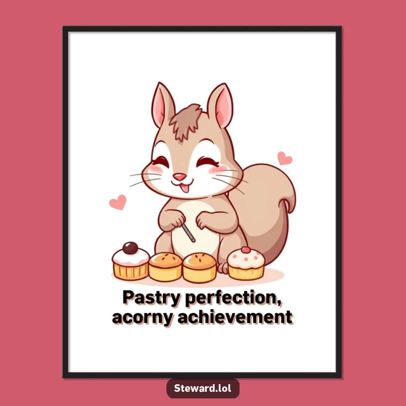 Funny Free Printable Wall Art: Squirrel Pastry Chef - Hilarious Downloadable Decor for Your Kitchen