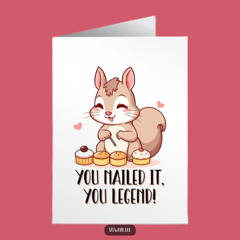 Free Printable Congrats Card: Squirrel Pastry Whiz - Funny Downloadable for Any Achievement