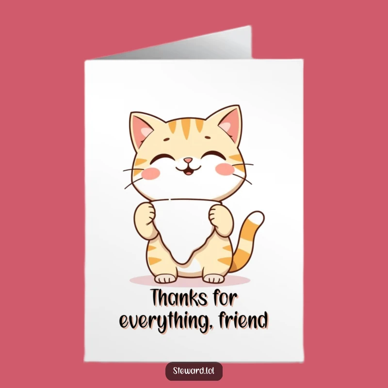 Free Printable Thank You Card: Cat's Thanks - Warm & Snuggly!