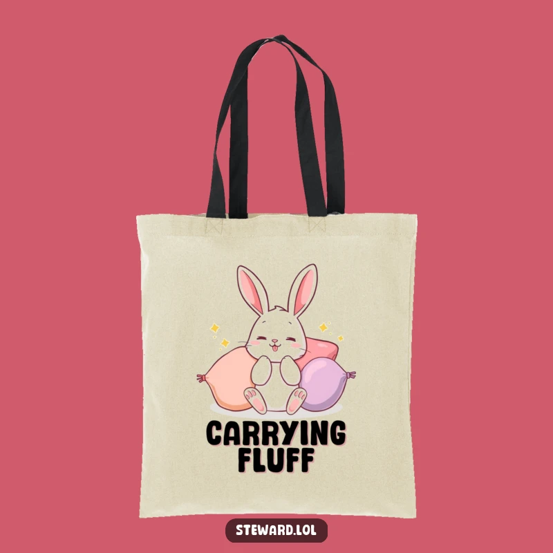 Funny Bunny Tote Bag: Fluffing Cushions - Practical & Playful Funny Gift Bag!