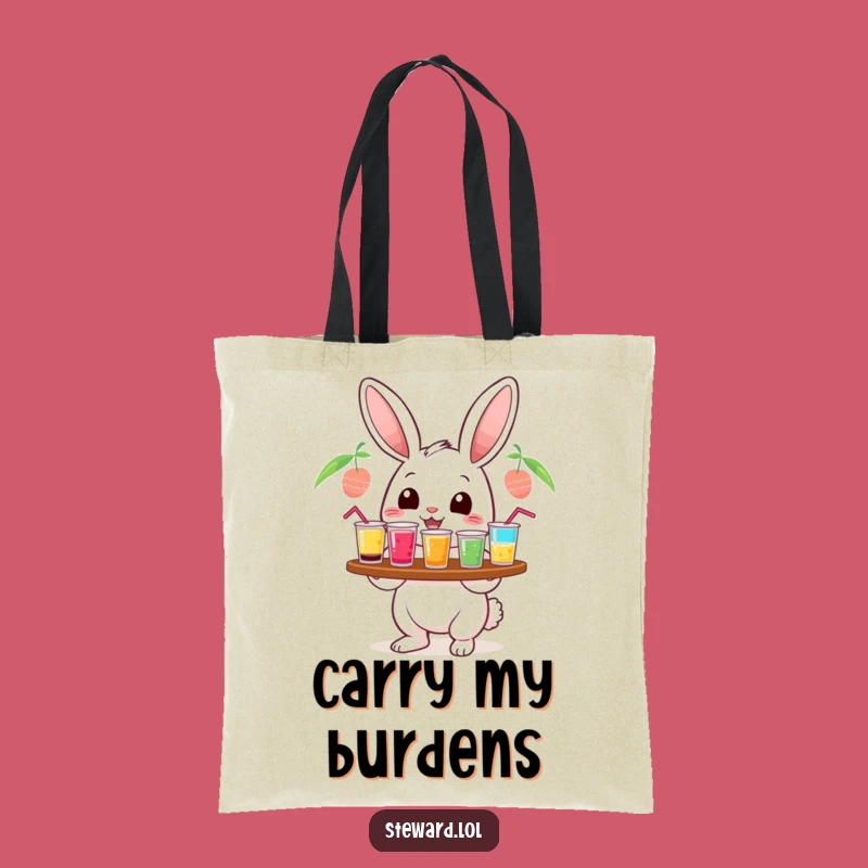 Funny Rabbit Bartender Tote Bag: Carry Your Drinks with Bunny Style